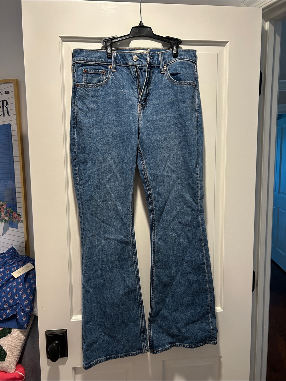 Abercrombie & Fitch Medium Blue Wide Leg Flare Jeans
